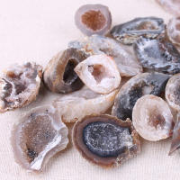 Geodas de ágata Oco, cristales naturales, Druzy, mitades, especímenes de cuarzo, decoración artesanal, 1 piezas - details 1