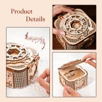 Caja de música mecánica, rompecabezas de madera para adultos, decoración de escritorio de madera artesanal, caja de música modelo 3D, ideal para regalos de vacaciones y cumpleaños - details 7