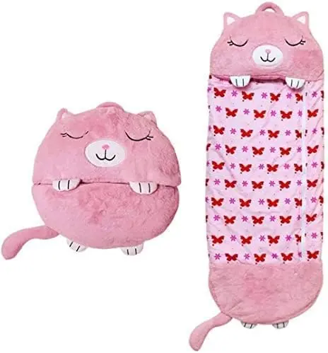 Saco de dormir, linda almohada de dibujos animados, saco de dormir plegable con forma de animal para juegos divertidos y campamentos, 160 cm - 1