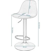 Juego de 2X Taburete Giratorio Taburete Alto de Metal con Altura Ajustable entre 60,5 y 82 cm - details 17