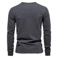 Camiseta de manga larga de algodón para hombre, camisetas informales con estampado de letras de Color sólido para hombre, camisetas nuevas de primavera, ropa para hombre - details 3