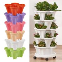 ETA de plástico de flores apilable vertical, soporte para plántulas de fresa, éter vegetal, decoración de jardín ETA de tres pétalos, 1 pieza. - details 2