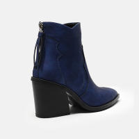 Botas de vaquero con punta estrecha para mujer, botines cortos cosidos, estilo Chelsea - details 5