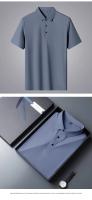 Camisetas Polo de Sedoso Hielo para Hombres Color Sólido, Manga Corta, Moda Casual para Primavera/Verano - details 5