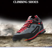 Zapatos de senderismo impermeables de marca para hombre, zapatos de escalada antideslizantes, zapatos de montaña anticolisión, zapatillas de deporte con cordones informales para exteriores - details 3