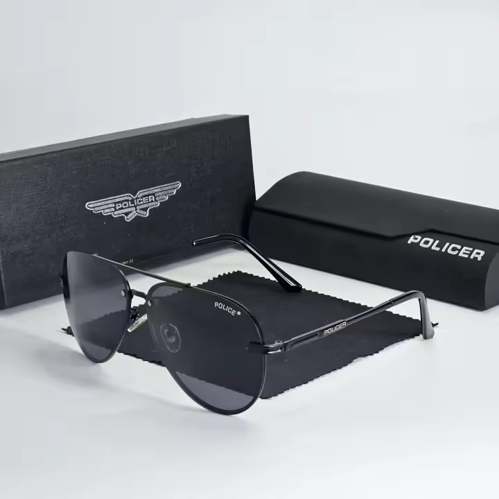 2025 POLICER Gafas de Sol Pilot para Hombre UV400 Polarizadas, Regalo Familiar para Viajes y Piscina, Diseño Retro Italiano 3028 - 1