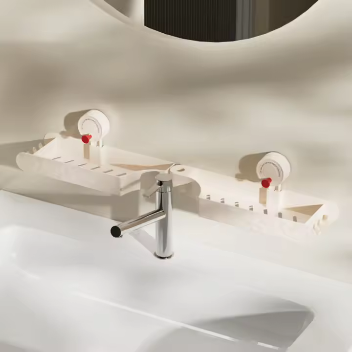 Estante de almacenamiento giratorio duradero, soporte de almacenamiento colgante montado en la pared, drenaje para el hogar, accesorios de baño, estantes de cocina - 1