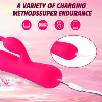 Vibrador de silicona suave 3 en 1 potente con calefacción para punto G, conejito vibrador con 10 modos de vibración, varita mágica, masturbador, estimulador, vibrador de dildo, varita AV, masajeador de vagina y clítoris, juguetes sexuales para mujeres, pa - details 5