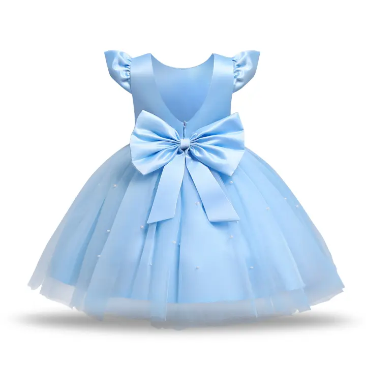 Vestido De Encaje Para Bautizo Para Bebé Niña, Tutú, Fiesta - 1