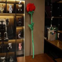 Ramo de flores de rosas rojas creativas, hebilla de cortina, rama de flores artificiales DIY, rosa de peluche de imitación a la moda para el Día de San Valentín - details 11