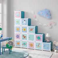 Organizador Modular para Niños 15 Cubos de Plástico Azul para Ropa, Zapatos, Juguetes - details 1