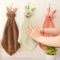 Toalla de Mano de Terciopelo de Coral con Dibujo de Conejo Toalla de Cocina y Baño para Niños - details 5