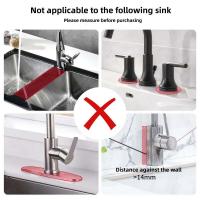 Guarda Salpicaduras de Grifo de Lavabo de Silicona Mejorado Porta Esponja para Fregadero de Cocina y Baño Organizador de Empaque de Viaje - details 4