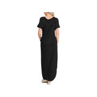 Vestido largo de verano de manga corta y cuello en V con bolsillos - details 3
