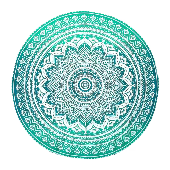 Tapiz Mandala de Tela XXL Ideal para Pareo, Esterilla, Toalla de Playa, Manta Ligera de Yoga, Acampada Turquesa, 210x230 cm - 1