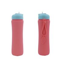 Botella de agua de silicona plegable a prueba de fugas, taza de agua plegable portátil reutilizable, tapa giratoria, tazas de agua plegables para viaje - details 13