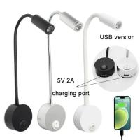 Luz de lectura LED de bronce de 3W, lámpara de pared con cuello de cisne negra, blanca y plateada para cabecera de cama, escritorio, interruptor de noche de 4000K - details 15