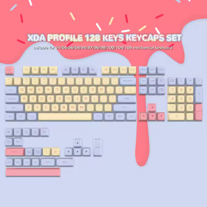 Tecla de Sublimación de Tinte Voilet Milk XDA Perfil 134 Para Interruptores Gamer Gateron MX - 1