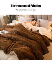 Manta cálida de invierno para sofá cama, funda de lana gruesa de Color sólido para dormitorio, sala de estar, adultos y niños - details 8