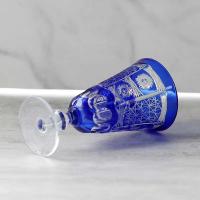 Copas de Cristal de Estilo Bohemio Cortadas a Mano Azul Edo Kiriko Ideal para Bodas 4.8in 3.3oz - details 5