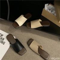Sandalias planas de verano 2025, nuevas, casuales, abiertas, elegantes, minimalistas, de una sola tira, deslizantes, de color sólido, pantuflas para mujer - details 2