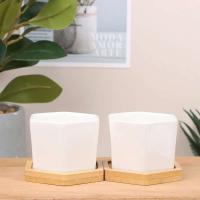 Bandeja de cerámica hexagonal blanca simple europea ETA, contenedor de plantas jugosas, bonsai pequeño ETA - details 9