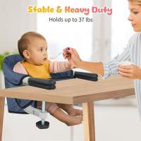 Mesa para Bebé, Trona Portátil Plegable con Arnés de Seguridad, Asiento Enganchable infantil con Bolsa de Transporte para Casa y Viajes (Azul) - details 3