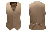 Chaleco de traje Formal de un solo pecho para hombre, talla grande 6XL, Color negro, verde, Color puro, baile de boda, vestido de fiesta Social de negocios - details 7