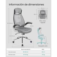 Escritorio Malla con reposacabezas Mecanismo sincronizad y Altura Ajustable Negro - details 11