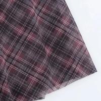 BUNO-Estilo europeo y americano primavera nuevos productos ropa de mujer contraste color empalme A-line dobladillo falda de tul a cuadros - details 4