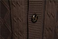 Cárdigan de algodón Argyle para hombre, cárdigans informales de un solo pecho de Color sólido para negocios, suéter de moda de invierno para hombre - details 10
