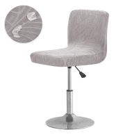 1 unidad. Funda para silla de taburete de Bar elástica Jacquard con textura de hoja resistente al agua, fundas para sillas con respaldo corto suave lavable - details 2