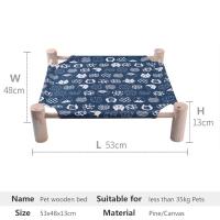 Cama extraíble y transpirable para mascotas, hamaca portátil con marco de madera, sofá de lona para cachorros y gatos, Verano - details 2