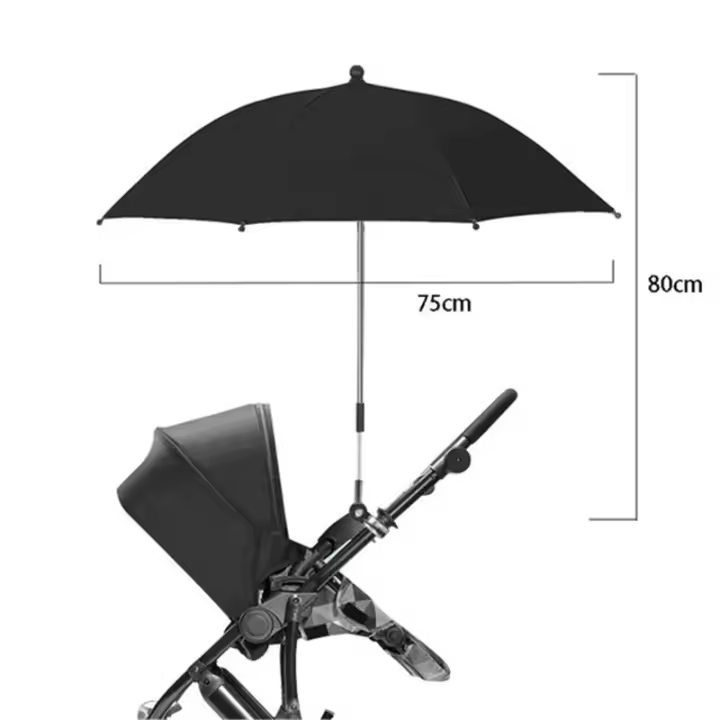 Paraguas de Plástico Impermeable Protección UV para Carrita de Mamá Accesorio Universal para Carrita de Mamá with Clamp - 1