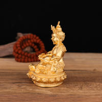 Dios amarillo de la riqueza, exquisita imitación de latón, chapado en oro de Nepal, estatua de Buda Bala tibetano tántrico, adorno para el hogar - details 6