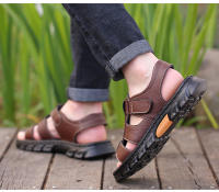 Sandalias informales impermeables para hombre, zapatos transpirables de cuero, antideslizantes, para playa y exterior, Verano - details 12