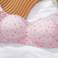 Cómodo sujetador en V profundo inalámbrico con flores dulces, ropa interior a prueba de golpes para mujer, lencería antiflacidez, sujetador de realce, regalos - details 14