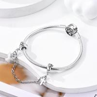 Cadena de Seguridad en Forma de Cruz Original 925 Plata Esterlina con Cuentas Ajuste para Pulsera Diy Joyería de Damas Regalo de Cumpleaños - details 17