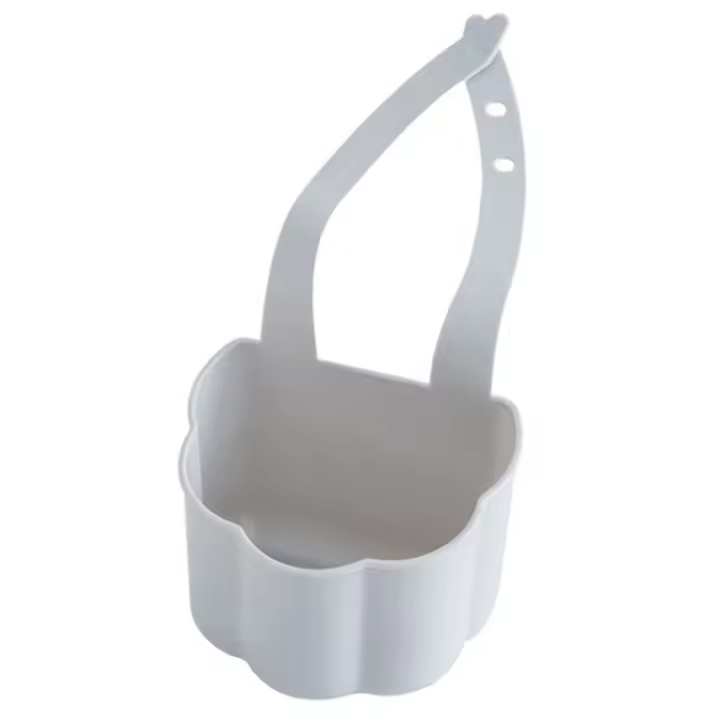 Estante para fregadero de cocina, cesta colgante de almacenamiento con ventosa para jabón, Soporte para Baño, organizador de esponja para el hogar, bolsa de grifo de lavado gris - 1