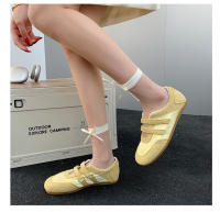 Zapatos de ballet de velcro con correa Estilo casual para mujeres Novedad en zapatos amarillos de satén 2025 - details 11