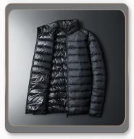 Chaqueta holgada de plumas de ganso blanco, chaqueta ligera con capucha, cuello alto para hombre, corte ajustado con capucha juvenil - details 20