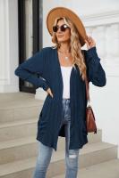 Cardigan de Punto Abierto Casual Abrigo Medio Estilo Y2K para Mujer Moda Callejera Elegante - details 23