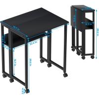 Escritorio Plegable Pequeño Estante de Almacenamiento con Ruedas Montaje Fácil - details 42