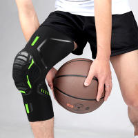 Mangas de compresión de rodilla deportiva con almohadillas anticolisión, fundas elásticas transpirables para piernas, ciclismo, correr, baloncesto, 1 par - details 13