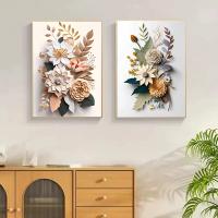 Pintura de López de Obra Maestra Retro de Flores Silvinas Elegante en Lienzo para Decoración de Sala de Estar Moderna Marca DHROOM - details 3