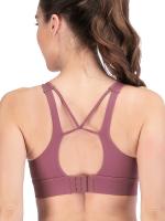 Tops cortos cruzados para mujer, camisa deportiva de manga corta para Yoga, Color Rojo - details 3