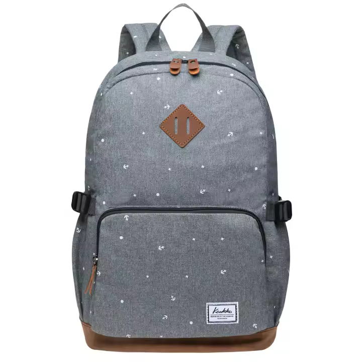 KAUKKO Mochila elegante de tela Oxford, mochila de viaje, bolsa de senderismo ligera, cartera NEGRO, 18L - 1