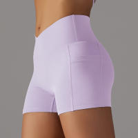 Nessaj-pantalones cortos de yoga para mujer, shorts de cintura cruzada, sensación desnuda, para gimnasio, fitness, a prueba de sentadillas, con paquete - details 15