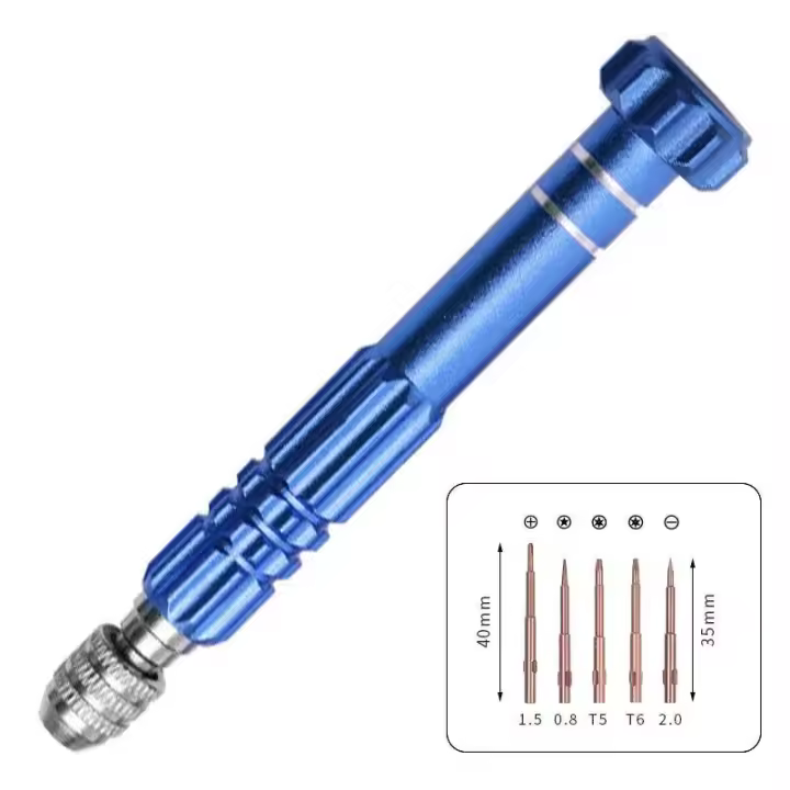 Kit 5 en 1 Destornillador pequeño multifuncional Herramienta de reparación Accesorio para anteojos Relojes Electrónica - 1