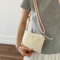 Bolso de malla de nailon de estilo coreano a la moda, bolso de doble capa, bolso para teléfono móvil, cartera de Color sólido, bolso cruzado de nailon para mujer - details 5